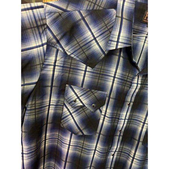 Plains Western Shirt 2X Plaid Pearl Snap Cowboy Rockabilly Big Man Mens XXL - Picture 5 of 7